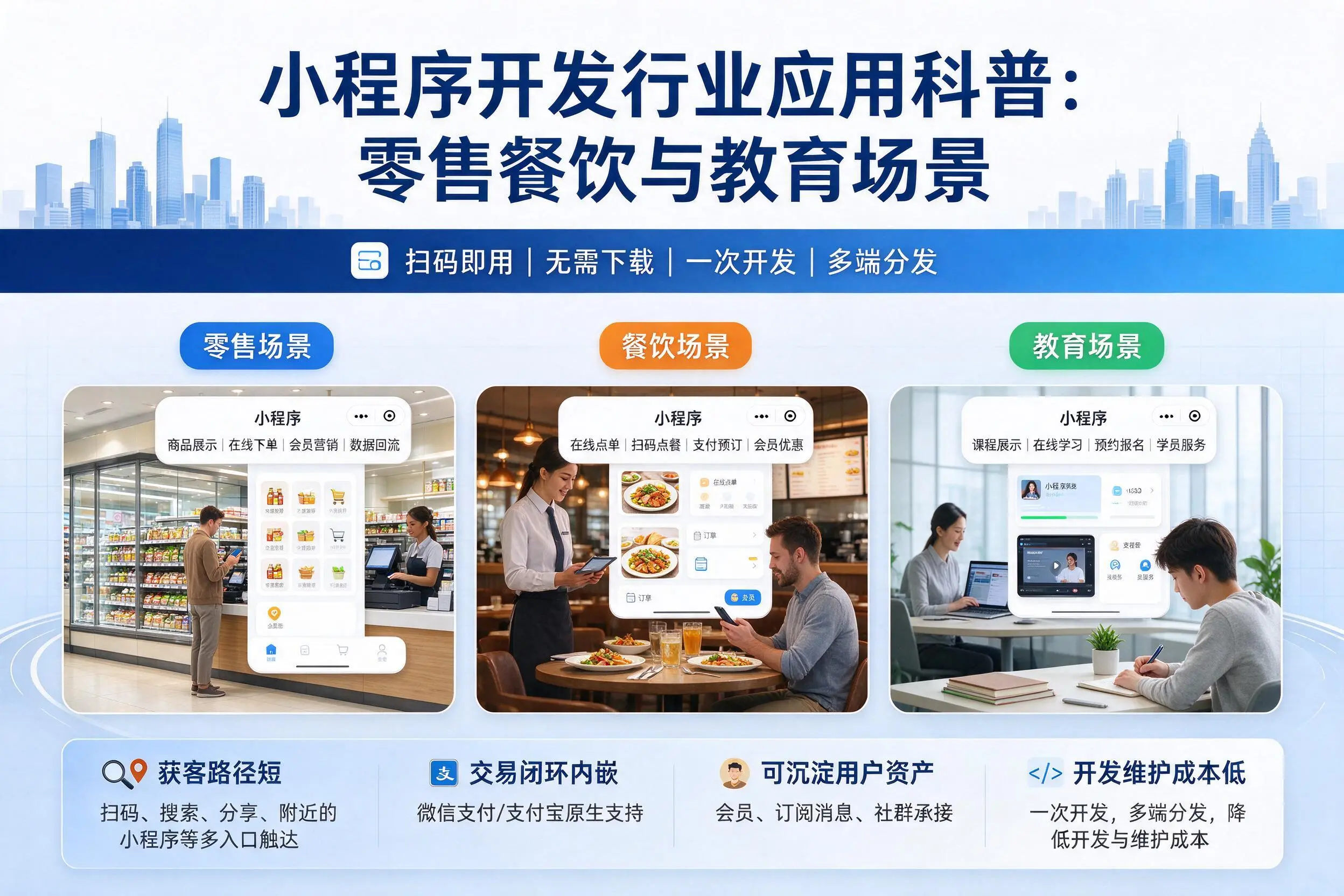 曲靖小程序开发行业应用科普:零售餐饮与教育场景