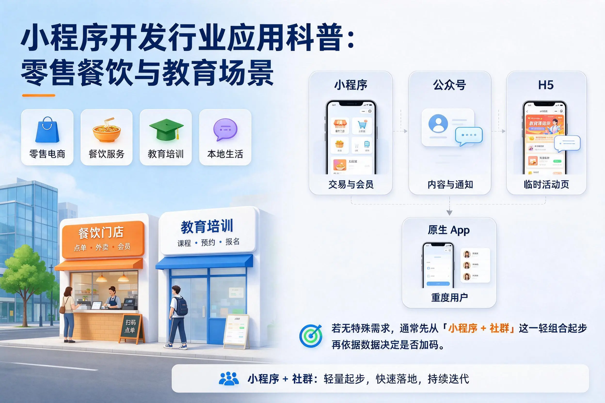 曲靖小程序开发行业应用科普:零售餐饮与教育场景