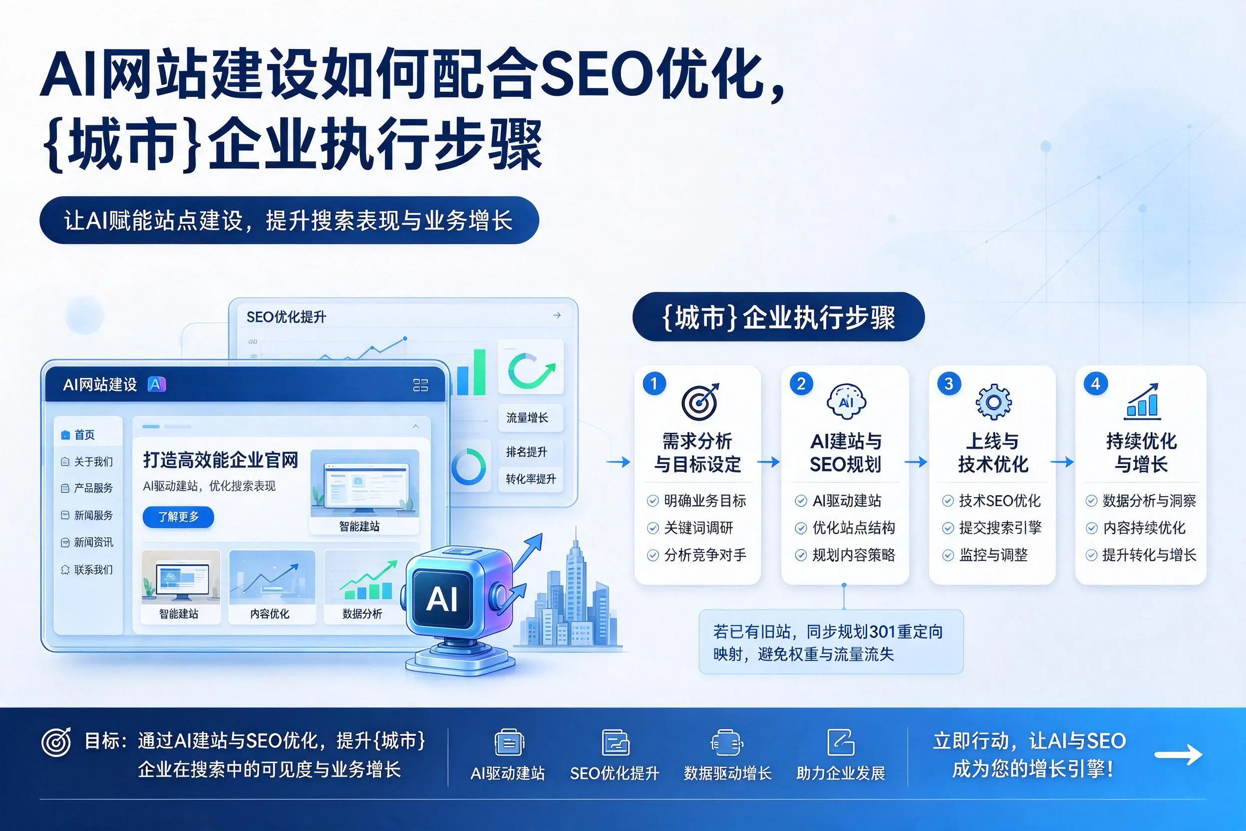 AI网站建设如何配合SEO优化，曲靖企业执行步骤