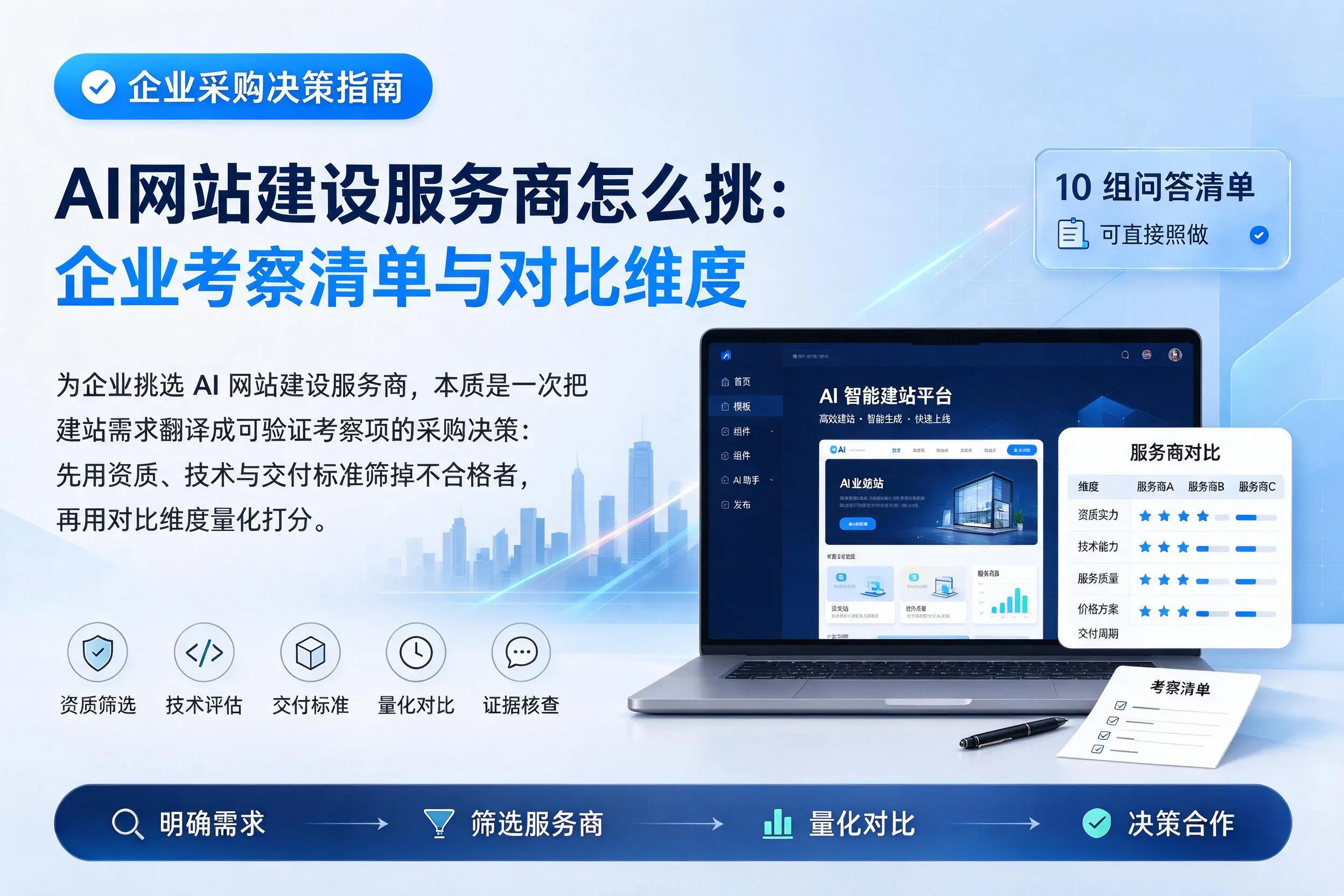 AI网站建设服务商怎么挑：曲靖企业考察清单与对比维度