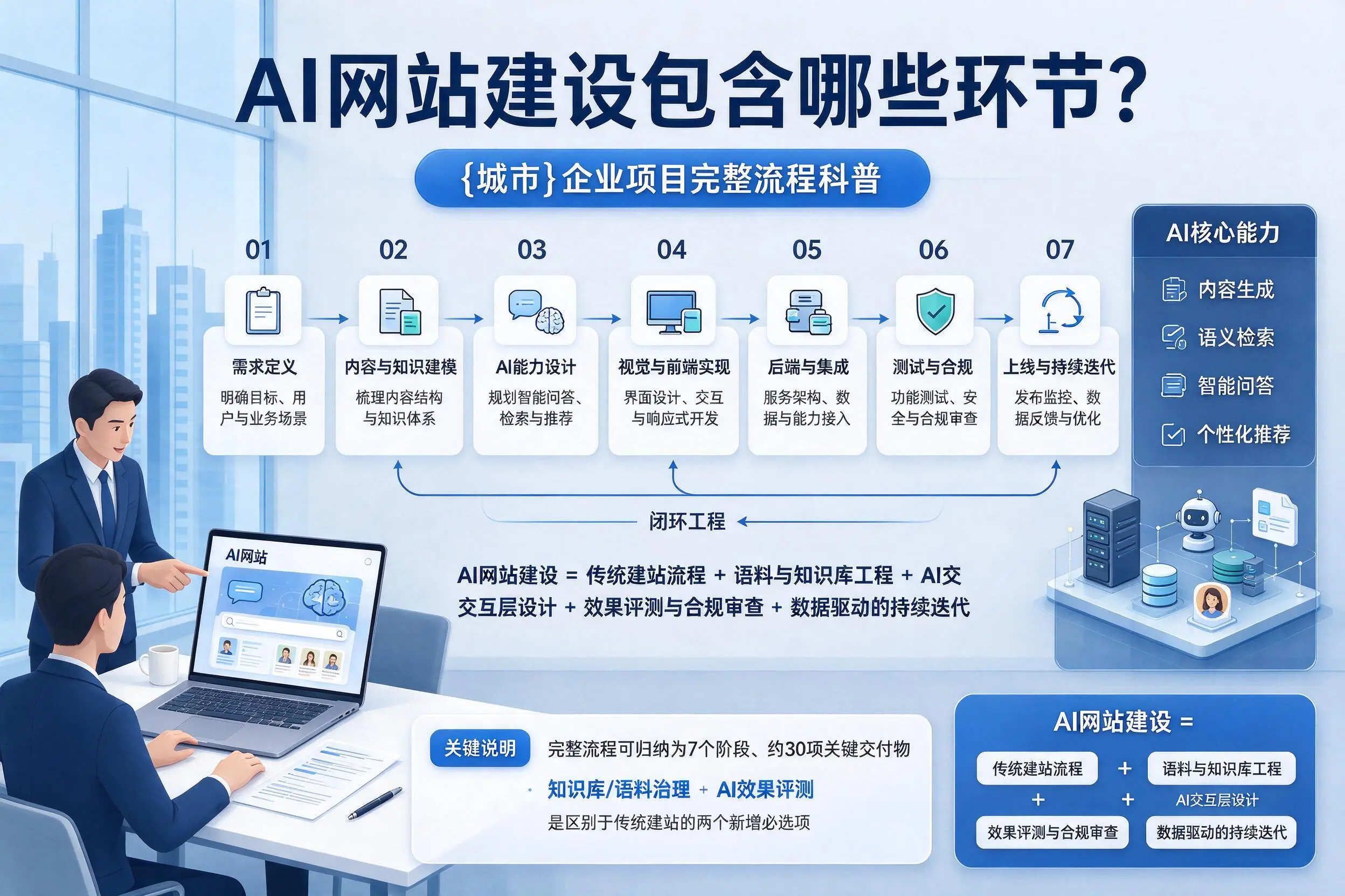 AI网站建设包含哪些环节?曲靖企业项目完整流程科普